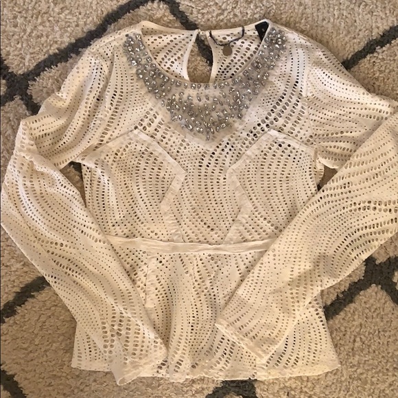 White Perforated Top - Picture 1 of 5